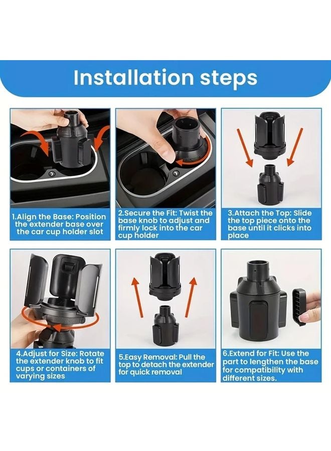 Adjustable Universal Car Cup Holder Extension Adapter For Bottles Cups Under 5 51 Inch Durable Plastic - Image 3